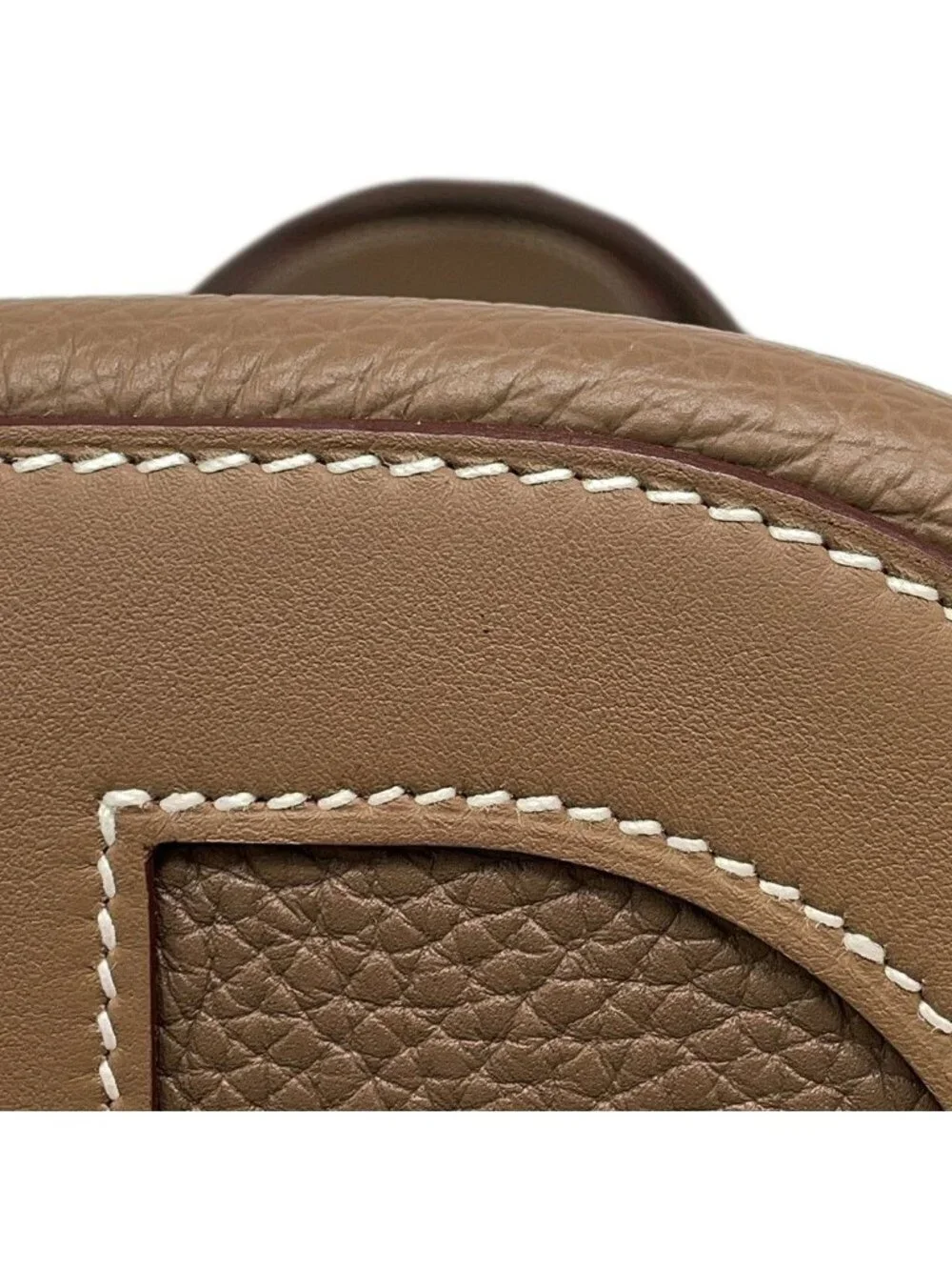 Hermes Tote in the Loop 18 Etoupe Gold Taurillon Clemence Swift